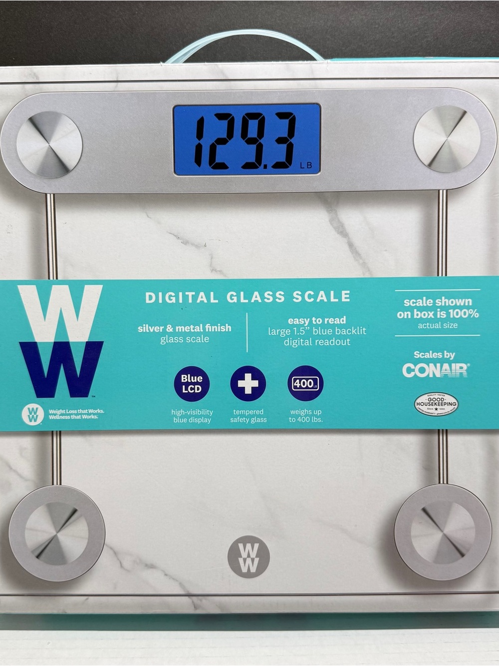 WW Digital Glass Scale - Silver with Blue LCD